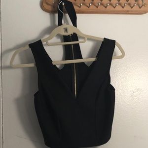 Black crop top with choker attached